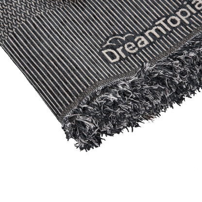 SOFA COVER-THROW WITH FRINGES DREAMTOPIA HM12165.03 IN BLUE COLOR 295X170cm.