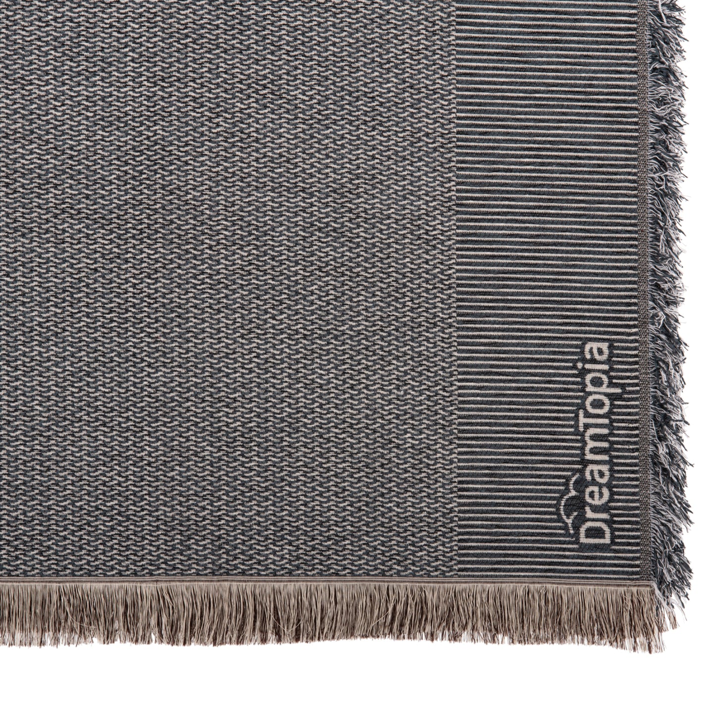 SOFA COVER-THROW WITH FRINGES DREAMTOPIA HM12165.03 IN BLUE COLOR 295X170cm.