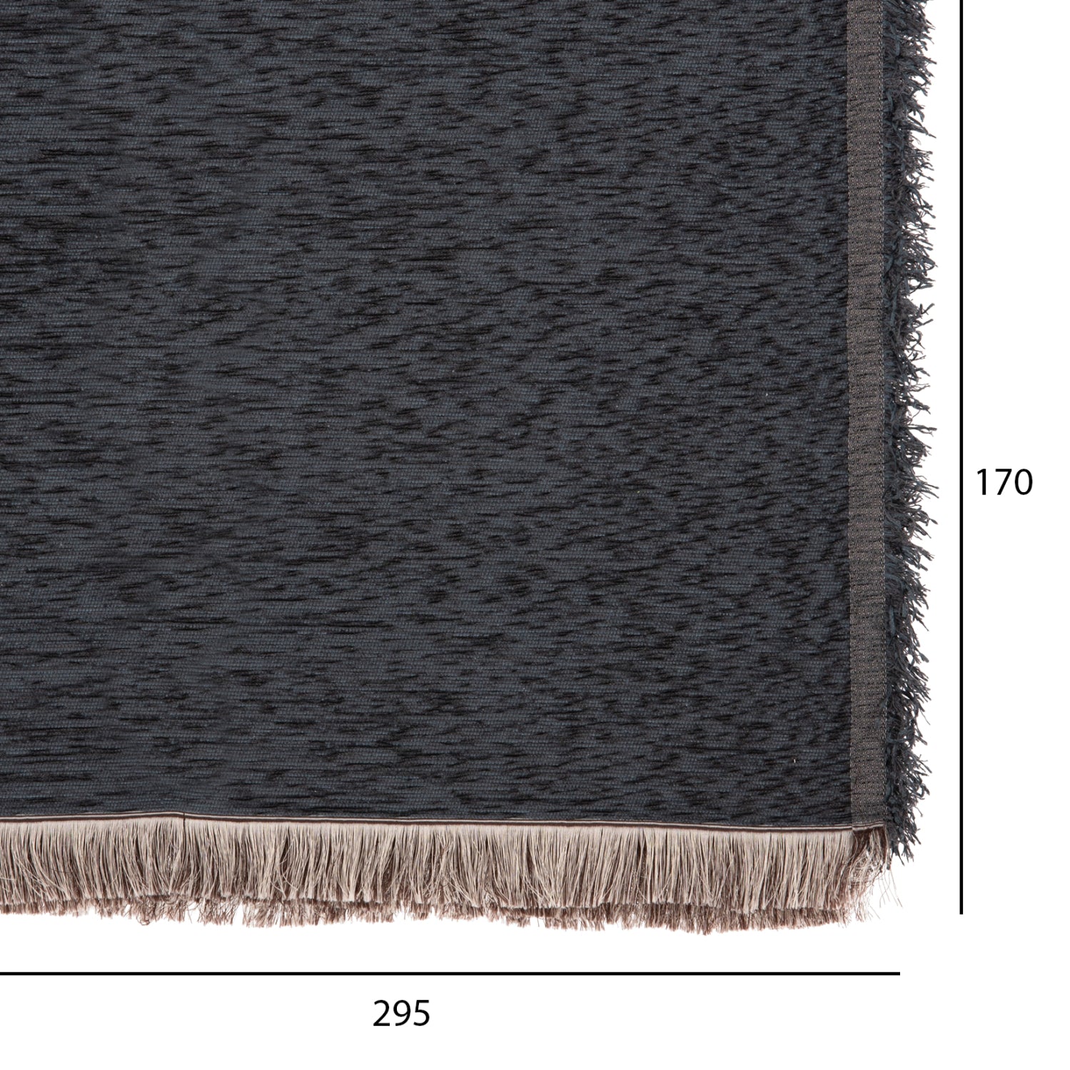 SOFA COVER-THROW WITH FRINGES DREAMTOPIA HM12165.09 IN NAVY BLUE COLOR 295X170cm.