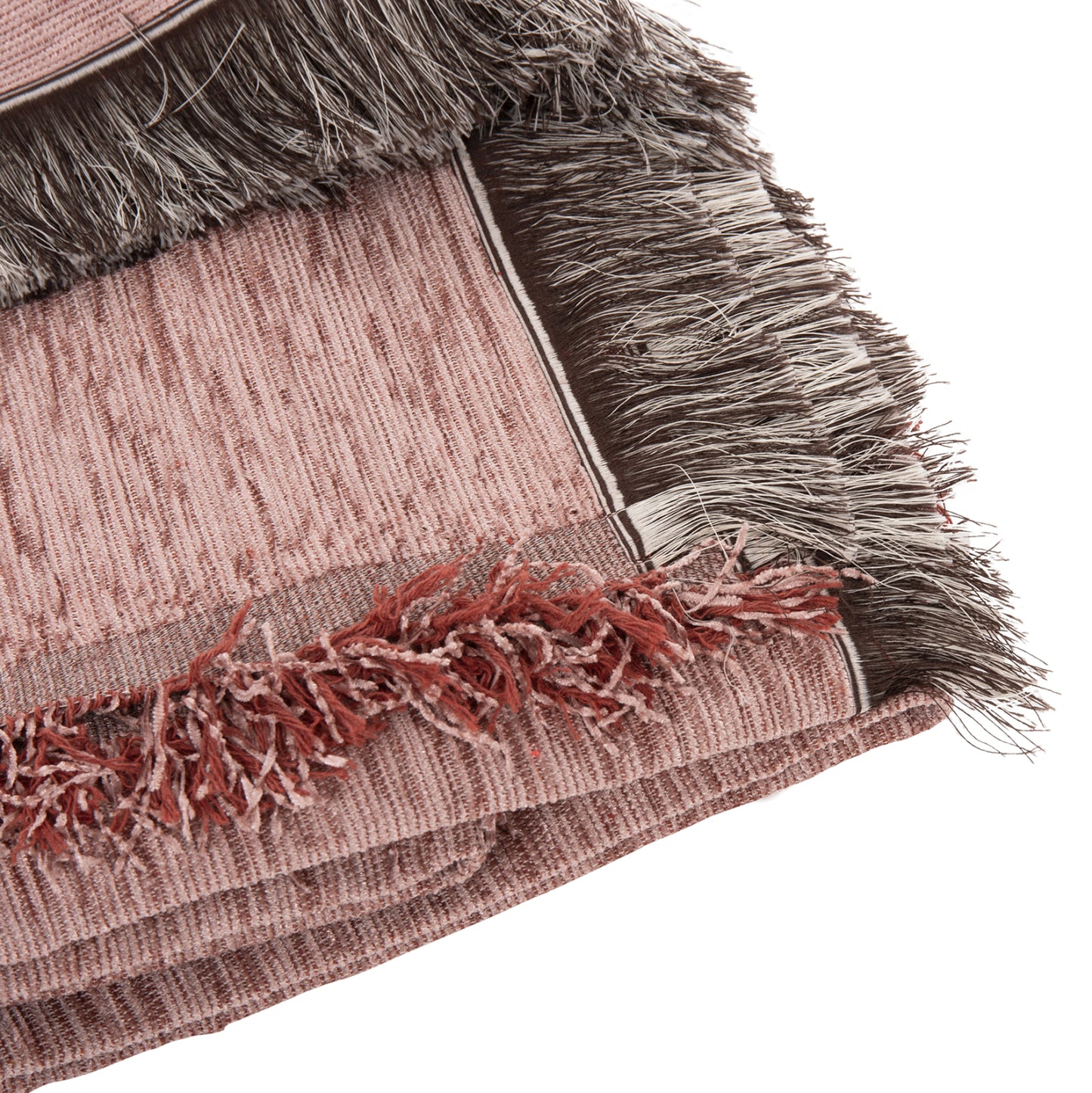 SOFA COVER-THROW WITH FRINGES DREAMTOPIA HM12165.11 IN DUSTY PINK COLOR 295X170cm.