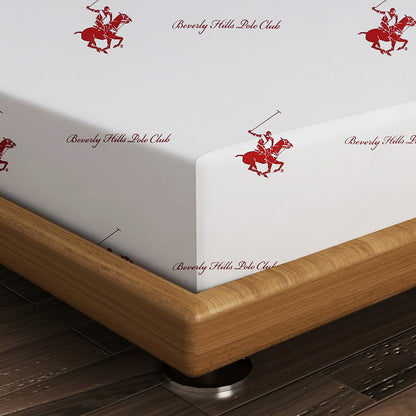 FLAT SHEET BEVERLY HILLS POLO CLUB HM12031.01 WHITE RED 180x240 cm. 176BHP1103