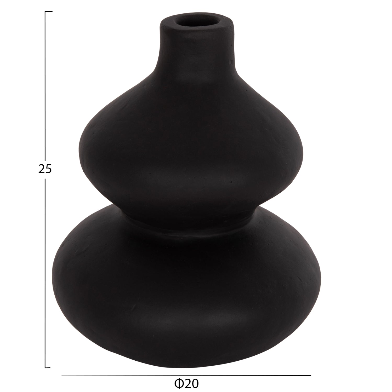 SET OF 2 TABLE DECORATIVE VASES CHELIN HM21144 TERRACOTTA IN BLACK & PURPLE