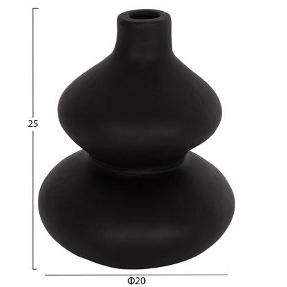 SET OF 2 TABLE DECORATIVE VASES CHELIN HM21144 TERRACOTTA IN BLACK & PURPLE