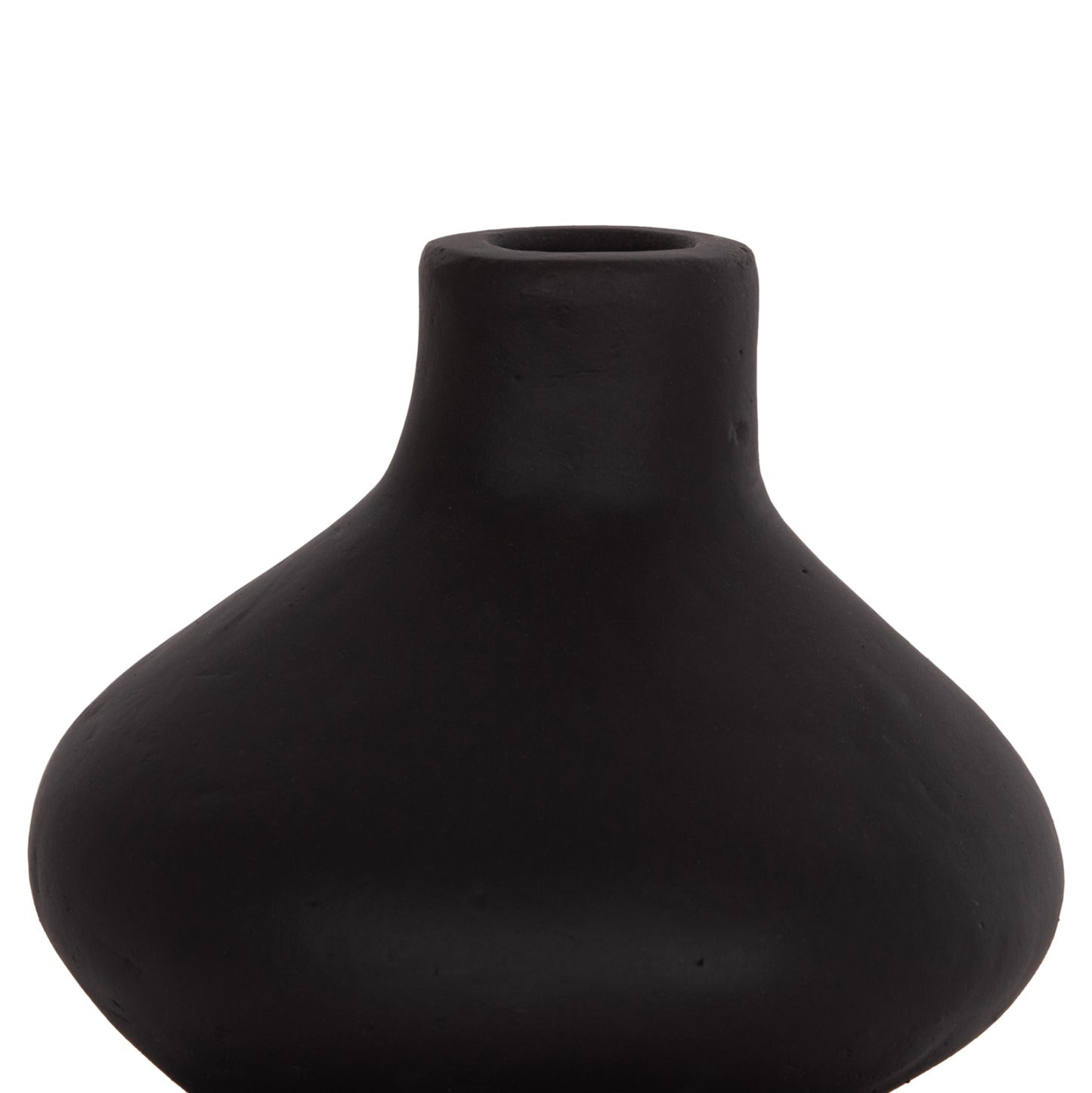 SET OF 2 TABLE DECORATIVE VASES CHELIN HM21144 TERRACOTTA IN BLACK & PURPLE