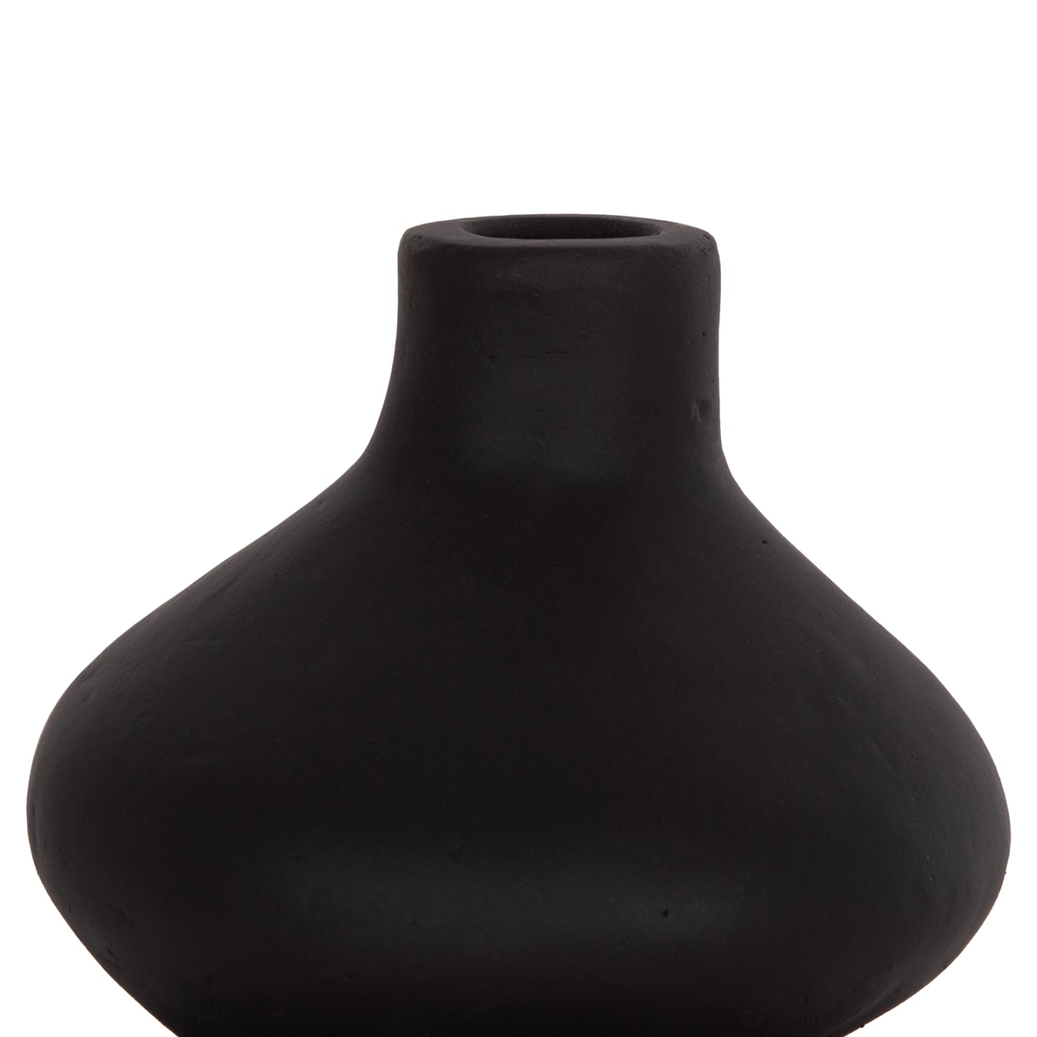 SET OF 2 TABLE DECORATIVE VASES CHELIN HM21144 TERRACOTTA IN BLACK & PURPLE