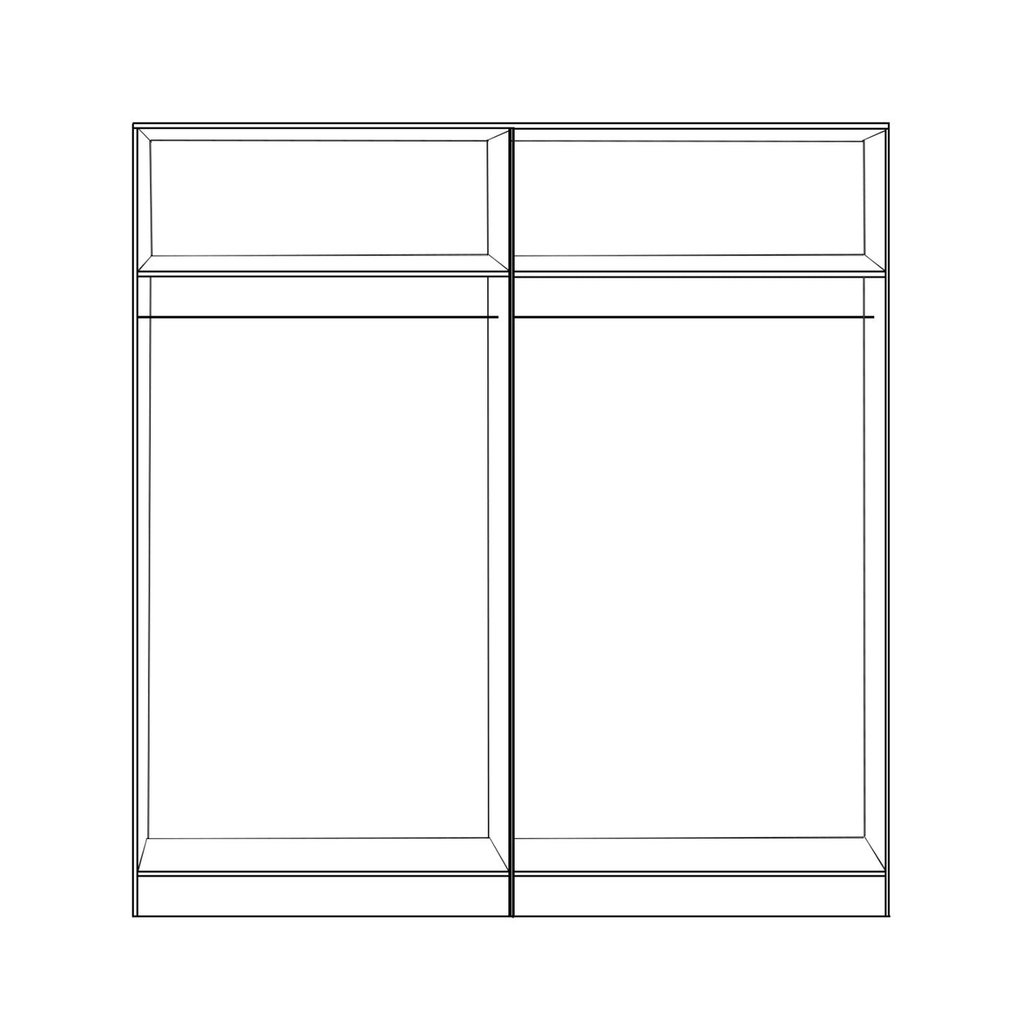 Set 2 pieces Wardrobe 4 leaf Zebrano 160x42x181 HM11350.01