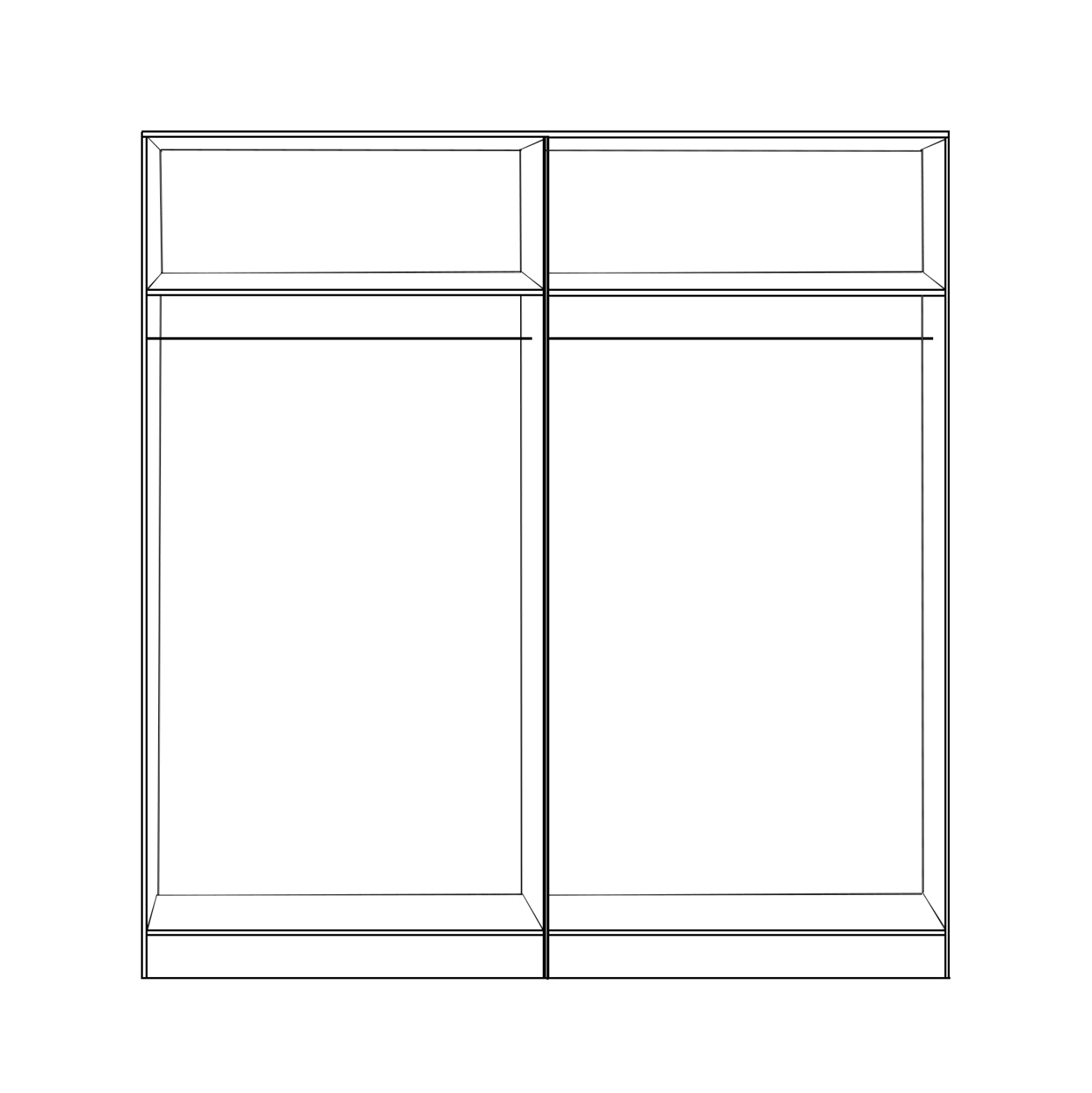 Set 2 pieces Wardrobe 4 leaf Zebrano 160x42x181 HM11350.01