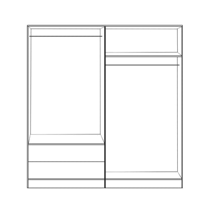 Set 2 pieces Wardrobe 4 leaf Zebrano 160x42x181 HM11351.01