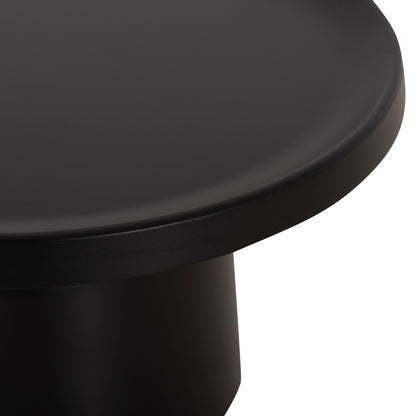 SET 2 COFFEE TABLES RINKON2 HM18304.02 ALL METAL IN BLACK Φ49cm & Φ69cm