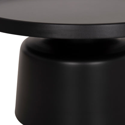 SET 2 COFFEE TABLES RINKON2 HM18304.02 ALL METAL IN BLACK Φ49cm & Φ69cm