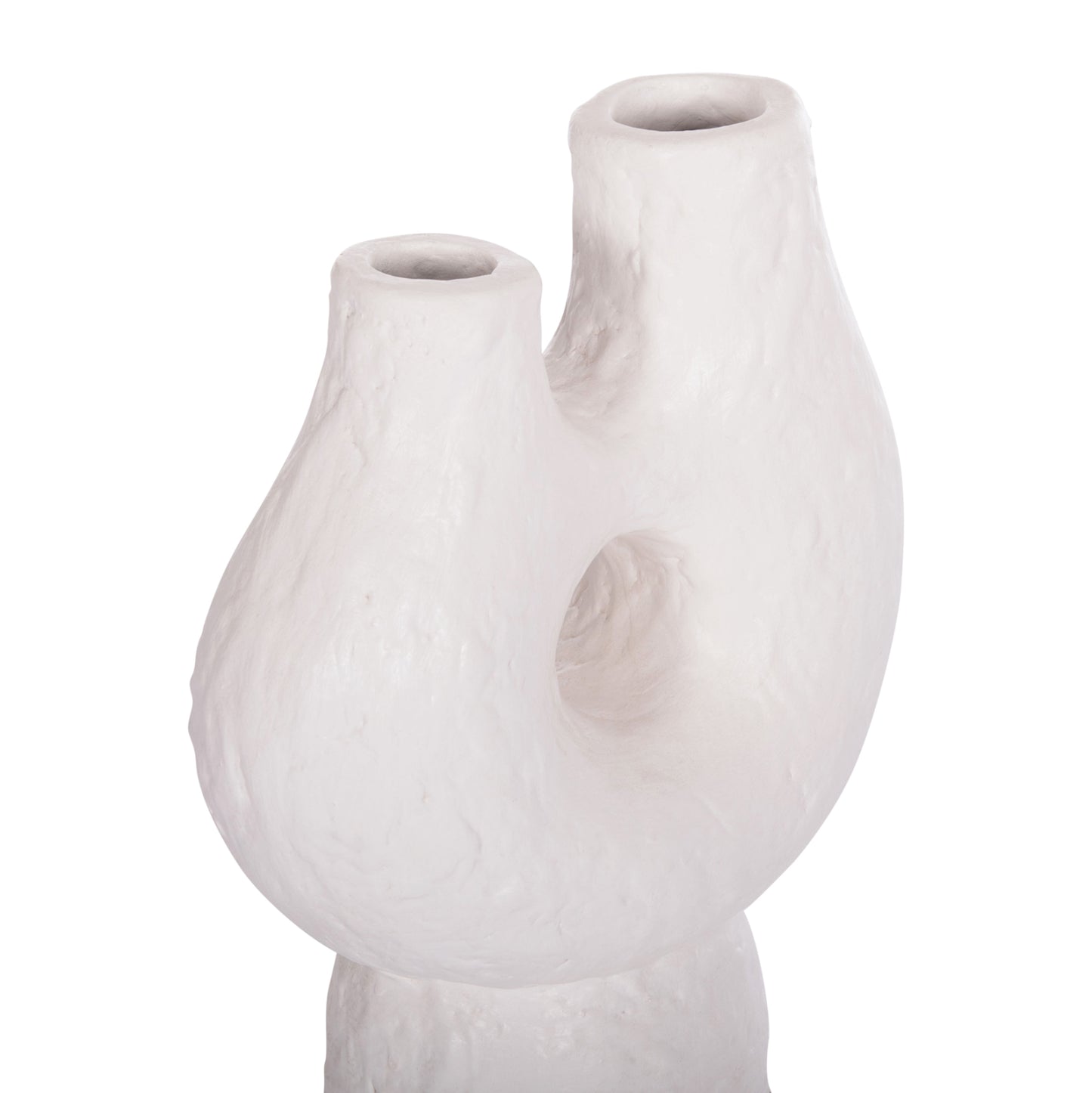 SET 2PCS DECORATIVE TABLE VASES NAMENTIS HM21143.02 TERRACOTA IN WHITE & MAROON RED