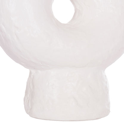 SET 2PCS DECORATIVE TABLE VASES NAMENTIS HM21143.02 TERRACOTA IN WHITE & MAROON RED