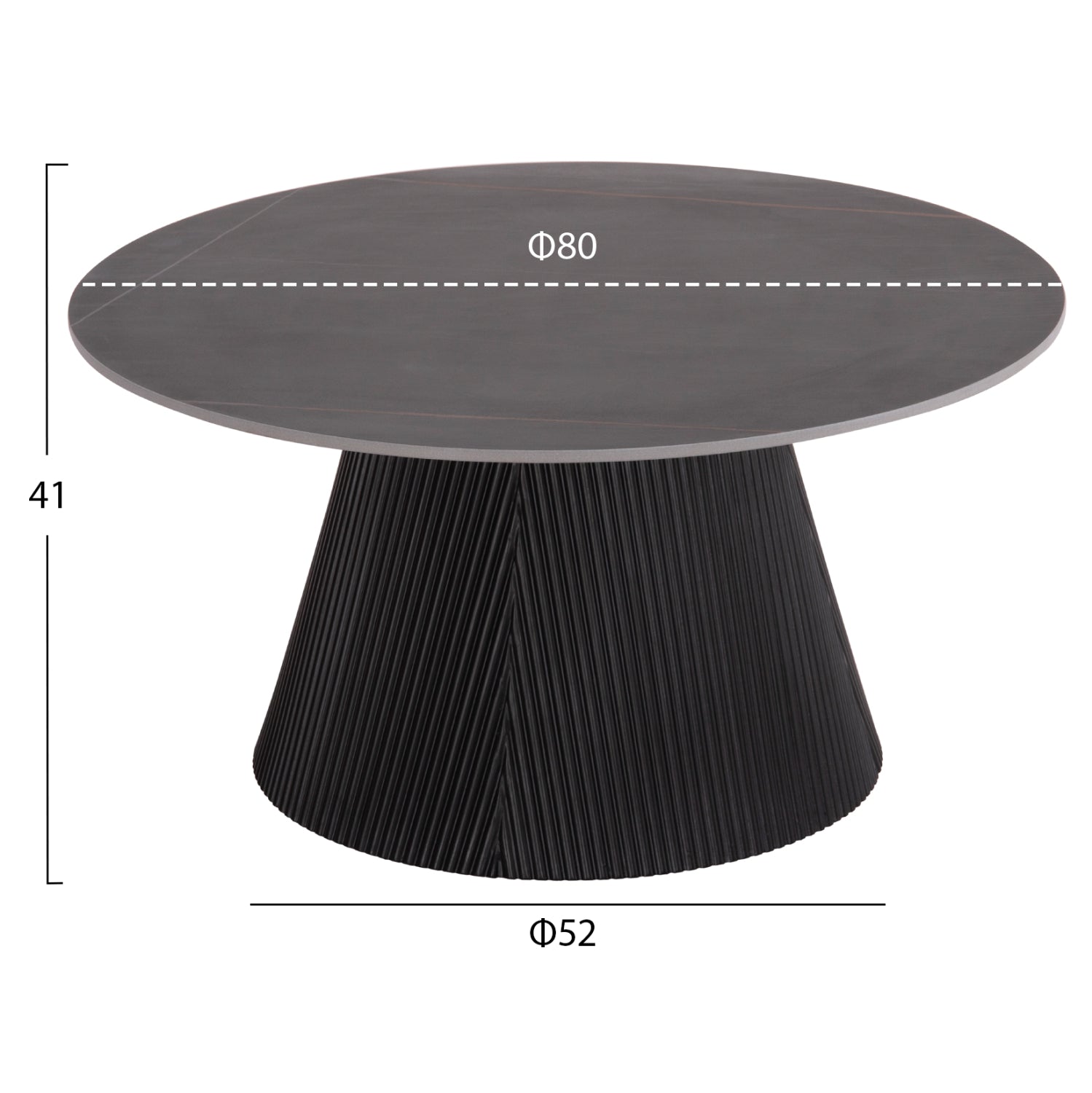 COFFEE TABLES 2PCS SET DUNCAN HM21081 MDF AND CERAMIC TOP Φ80cm & Φ45cm