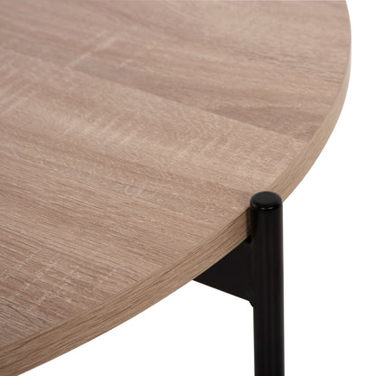 COFFEE TABLES 2PCS SET RONDA HM21089.02 MDF IN SONAMA COLOR Φ80cm & Φ50cm