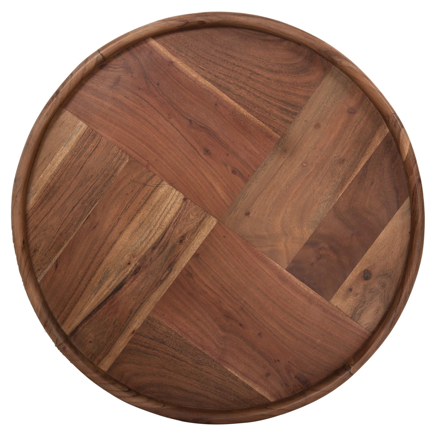 SET 2PCS COFFEE TABLES ROUND RAJJEH HM11943 SOLID ACACIA WOOD IN NATURAL Φ50 & Φ60cm.