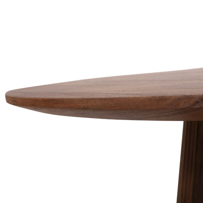 SET 2PCS COFFEE TABLES ROUND GROOT HM11945 SOLID ACACIA WOOD IN NATURAL Φ80 & Φ45cm.