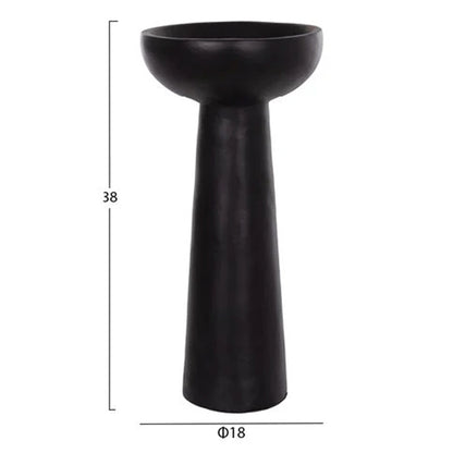 SET OF 3 TABLE DECORATIVE VASES LEKKAN HM21142.02 TERRACOTTA IN WHITE & BLACK
