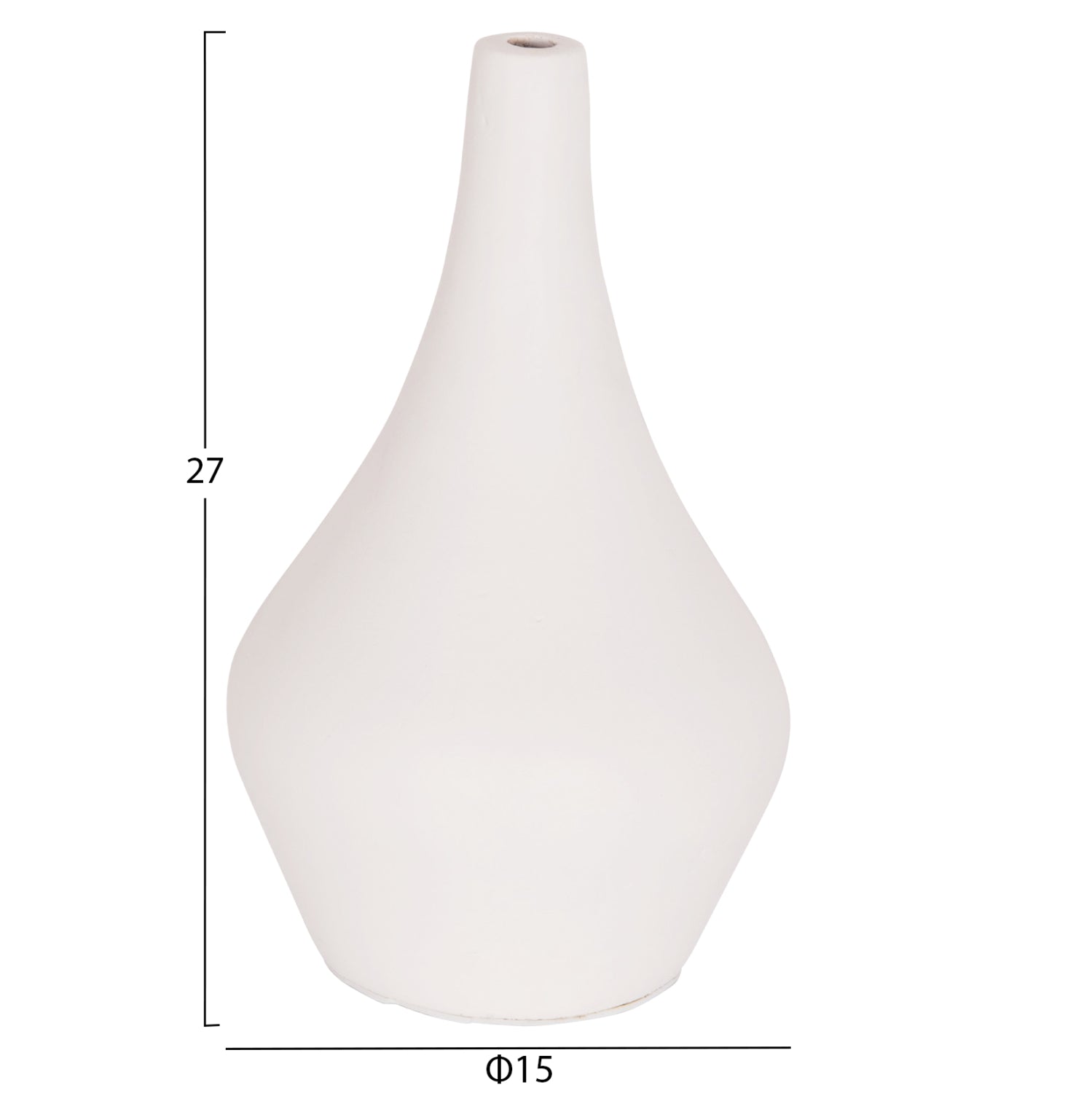 SET OF 3 TABLE DECORATIVE VASES DENI HM21141 FIBER CEMENT IN WHITE