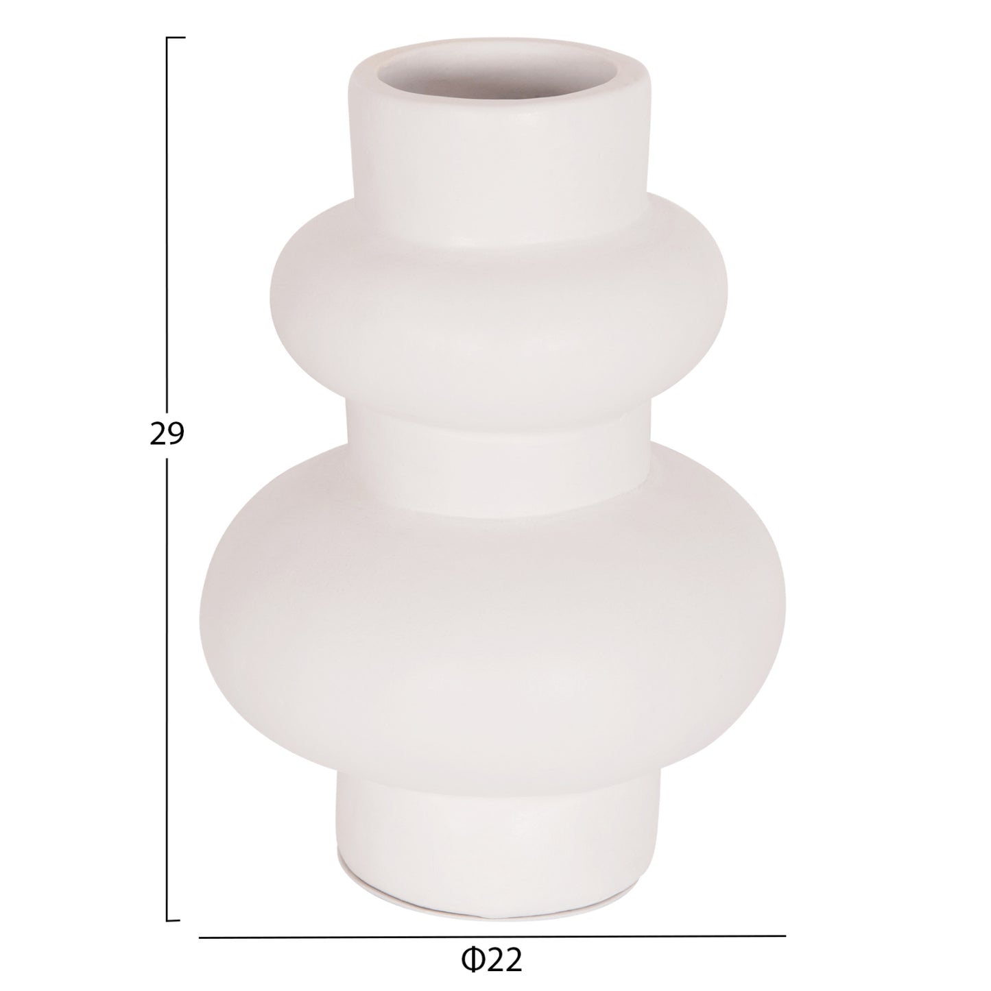 SET OF 3 TABLE DECORATIVE VASES LEKKAN HM21142.02 TERRACOTTA IN WHITE & BLACK