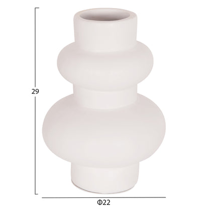 SET OF 3 TABLE DECORATIVE VASES LEKKAN HM21142.02 TERRACOTTA IN WHITE & BLACK