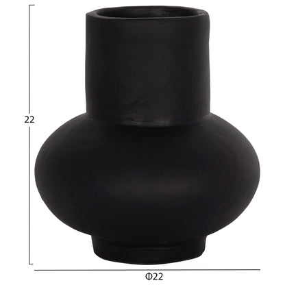 SET OF 3 TABLE DECORATIVE VASES LEKKAN HM21142.01 TERRACOTTA IN WHITE & BLACK