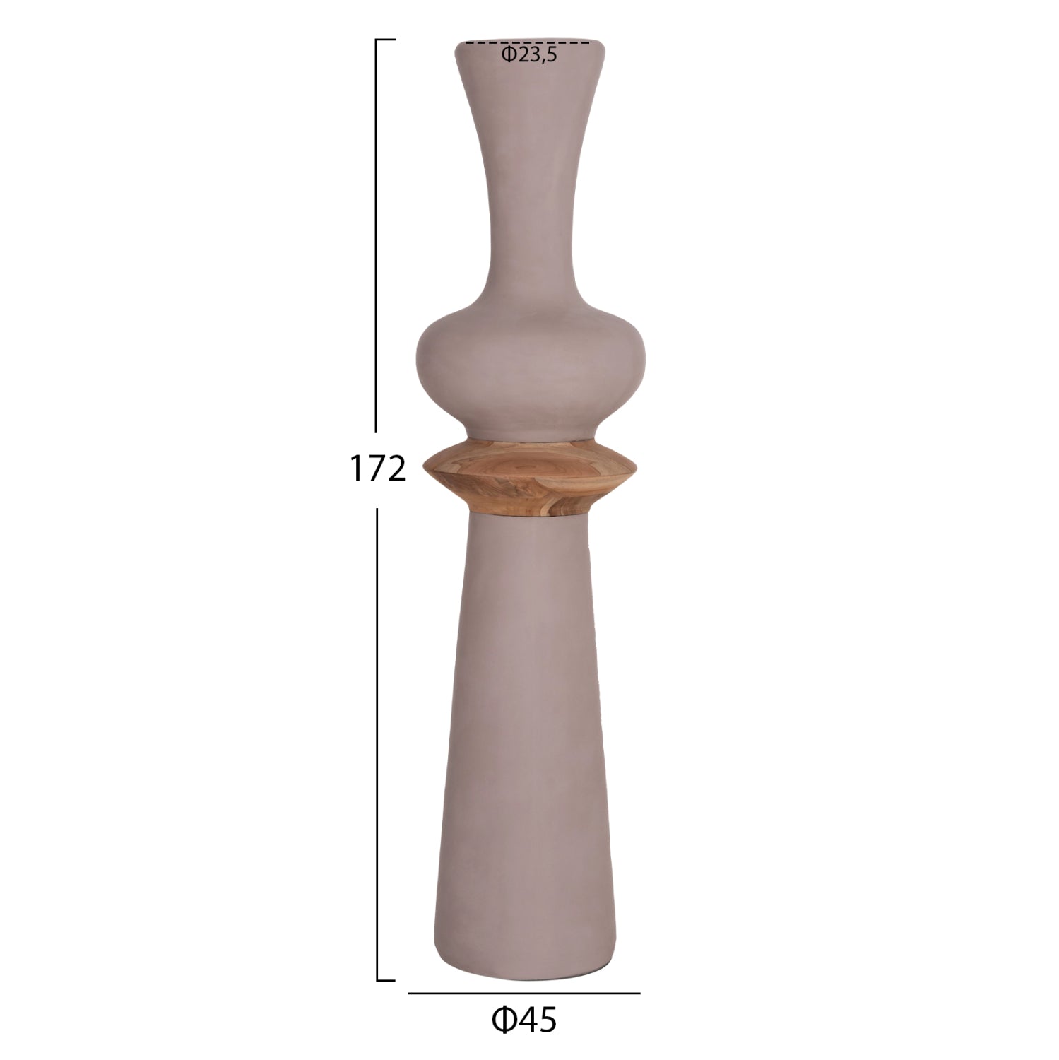 SET 3PCS DECORATIVE FLOOR VASES NEBULA HM21139.03 FIBER CEMENT--ΤΕΑΚ WOOD