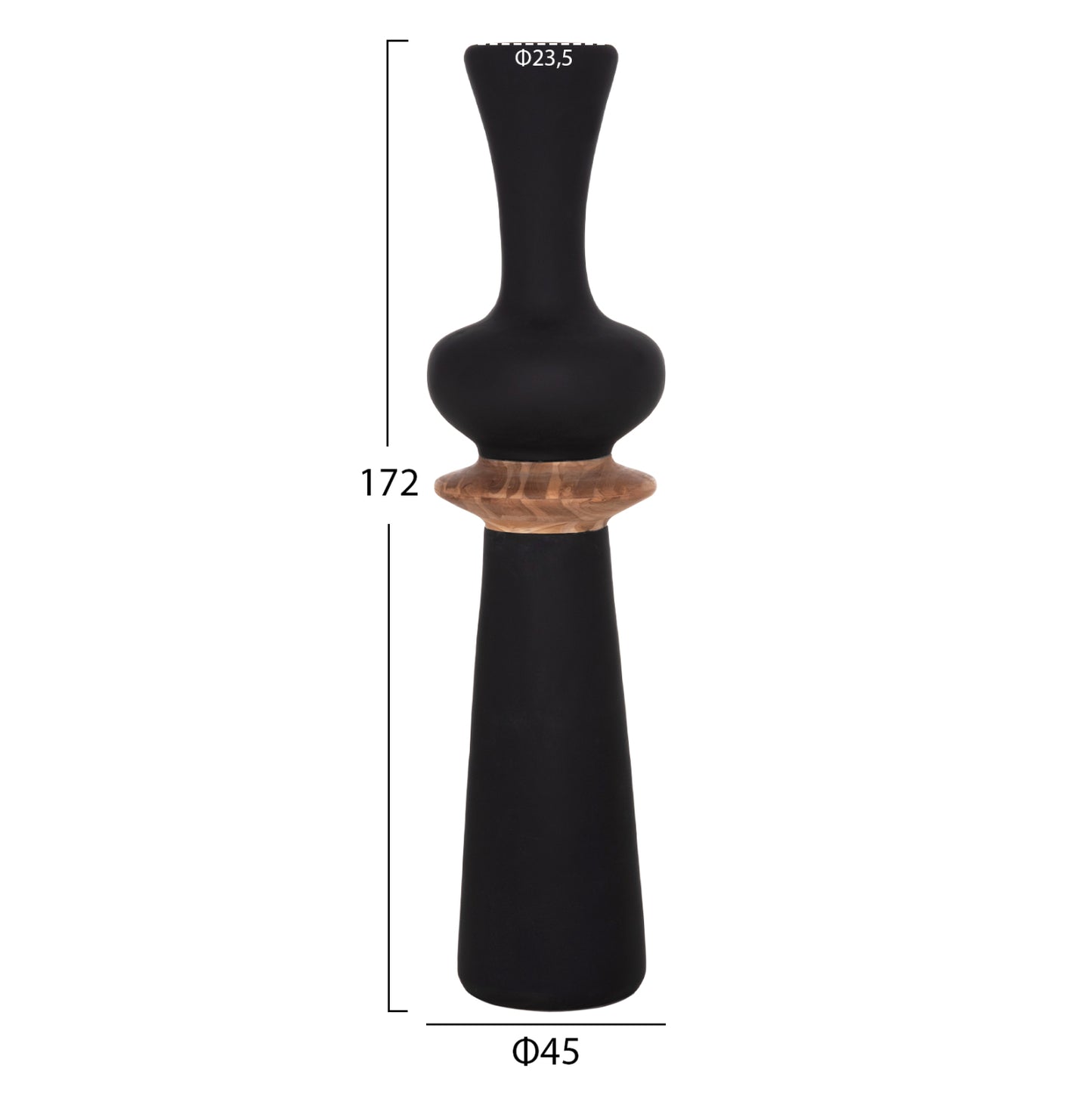 SET 3PCS DECORATIVE FLOOR VASES NEBULA HM21139.01 FIBER CEMENT--ΤΕΑΚ WOOD