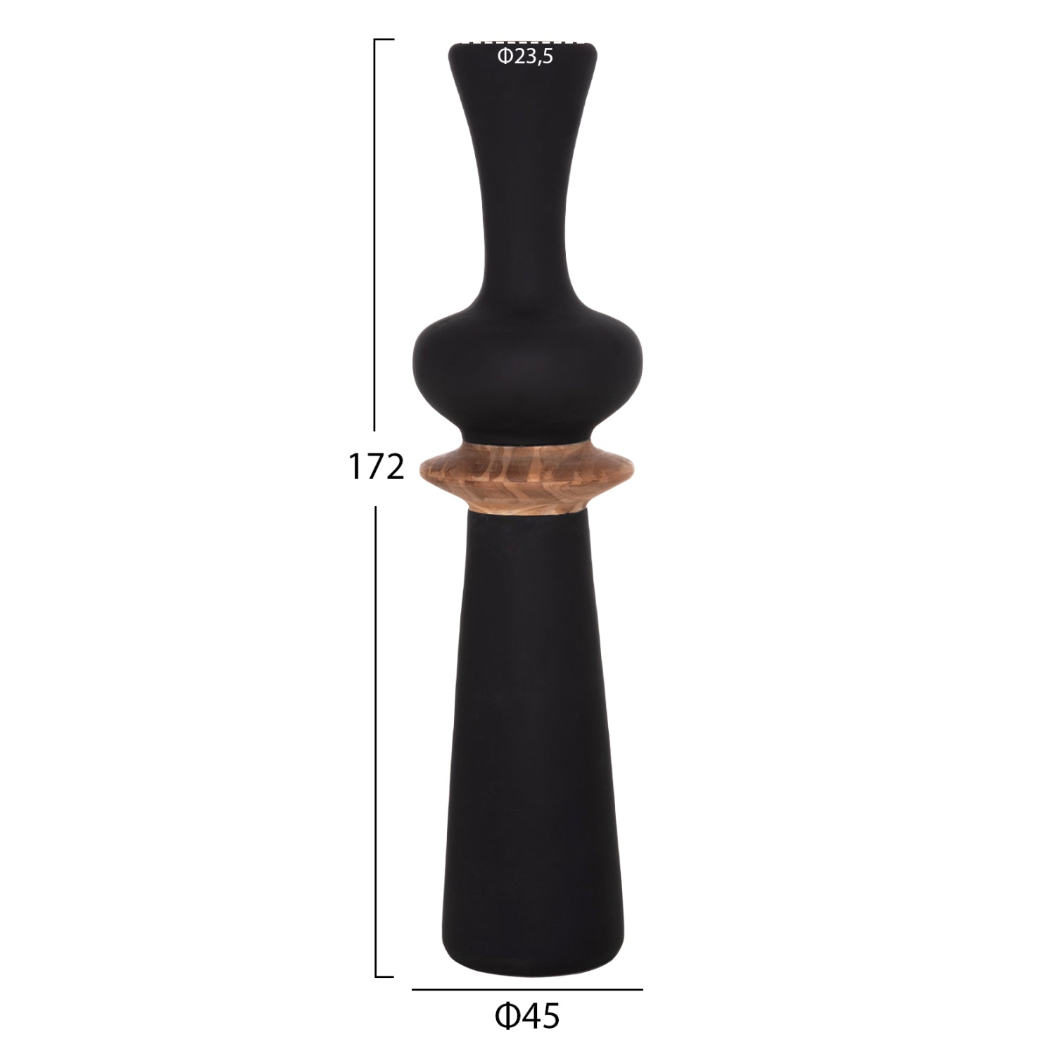 SET 3PCS DECORATIVE FLOOR VASES NEBULA HM21139.01 FIBER CEMENT--ΤΕΑΚ WOOD