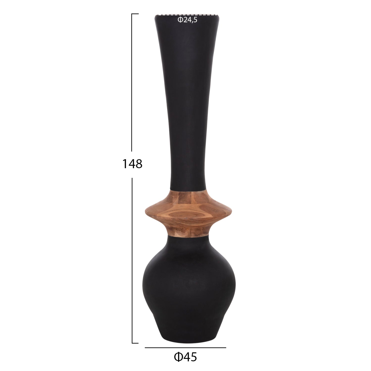 SET 3PCS DECORATIVE FLOOR VASES NEBULA HM21139.02 FIBER CEMENT--ΤΕΑΚ WOOD