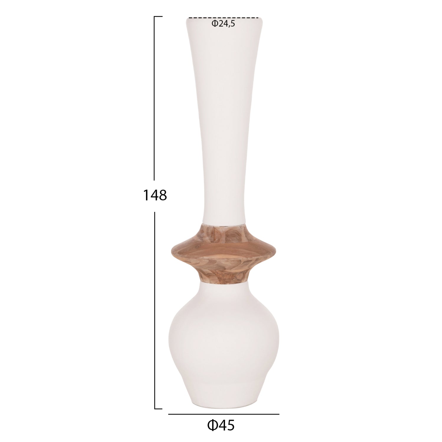 SET 3PCS DECORATIVE FLOOR VASES NEBULA HM21139.01 FIBER CEMENT--ΤΕΑΚ WOOD