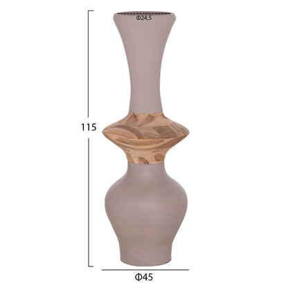 SET 3PCS DECORATIVE FLOOR VASES NEBULA HM21139.02 FIBER CEMENT--ΤΕΑΚ WOOD