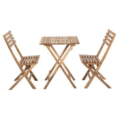 DINING SET OUTDOOR 3PCS KENDYR HM9907 SOLID TEAK WOOD-NATURAL 46x50x88,5H
