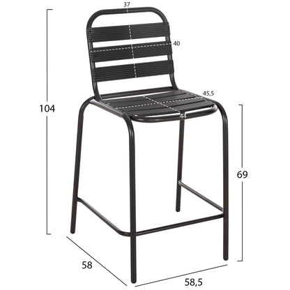 OUTDOOR LOUNGE SET 3PCS LAURA HM21054.03 BLACK METAL & ALUMINUM
