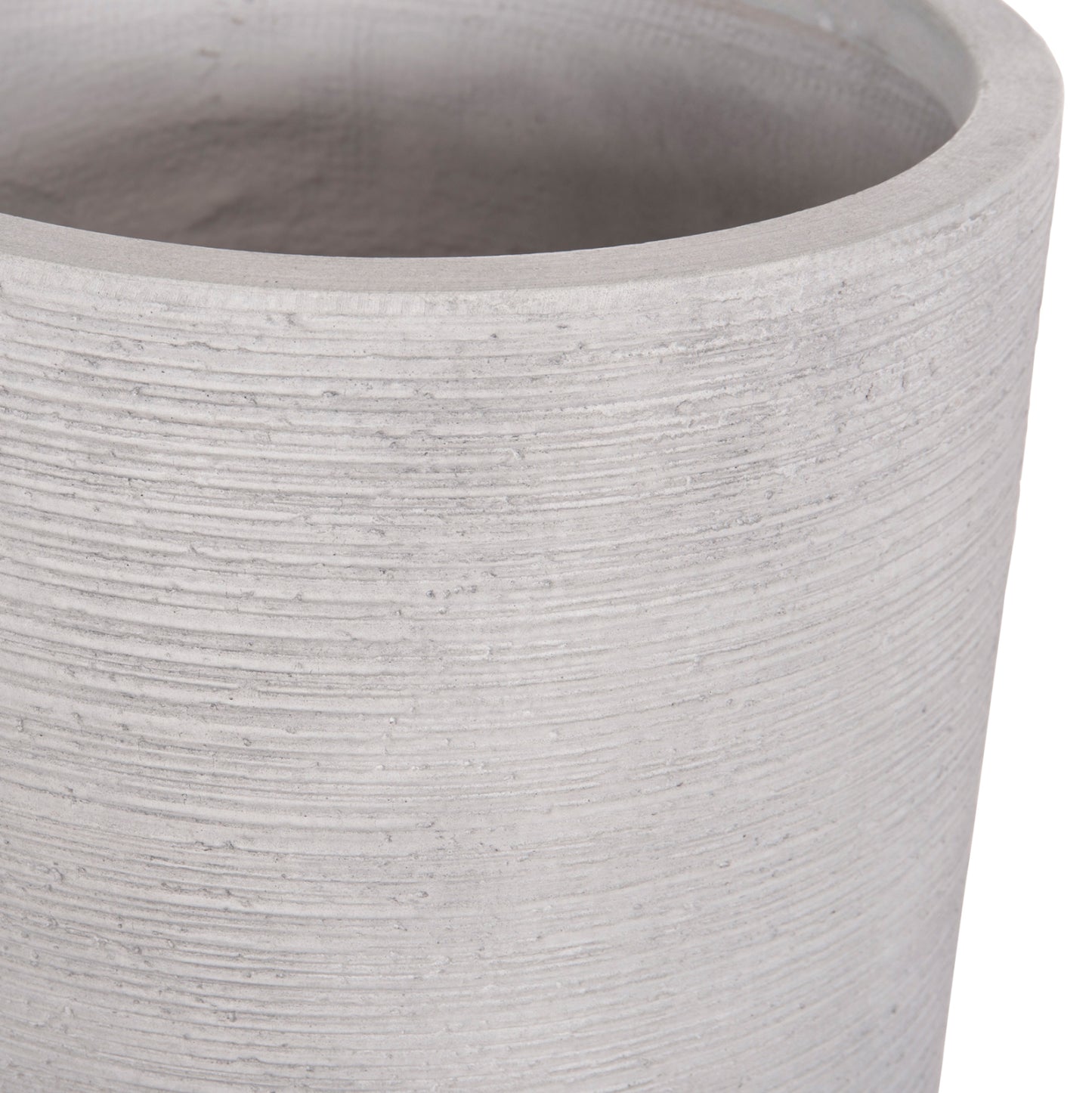 GARDEN PLANTERS CYLINDRICAL SET 3PCS SERIES GARDENER HM4721 FIBERCLAY--IN CEMENT COLOR Φ42.5x78.5Hcm.