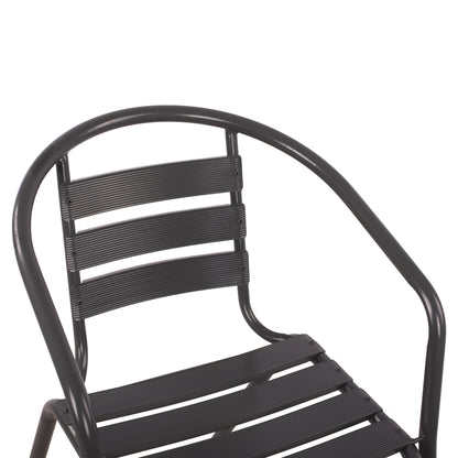 Set 3 pieces With Table Figo 70x70x72 & Armchairs Laura Grey Color HM10469