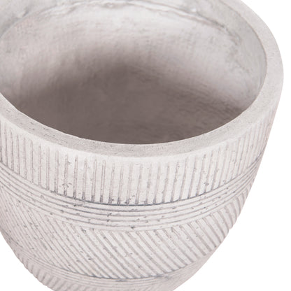 GARDEN PLANTERS ROUND SET 4PCS SERIES GARDENER HM4719 FIBERCLAY--IN CEMENT COLOR Φ44x43Hcm.