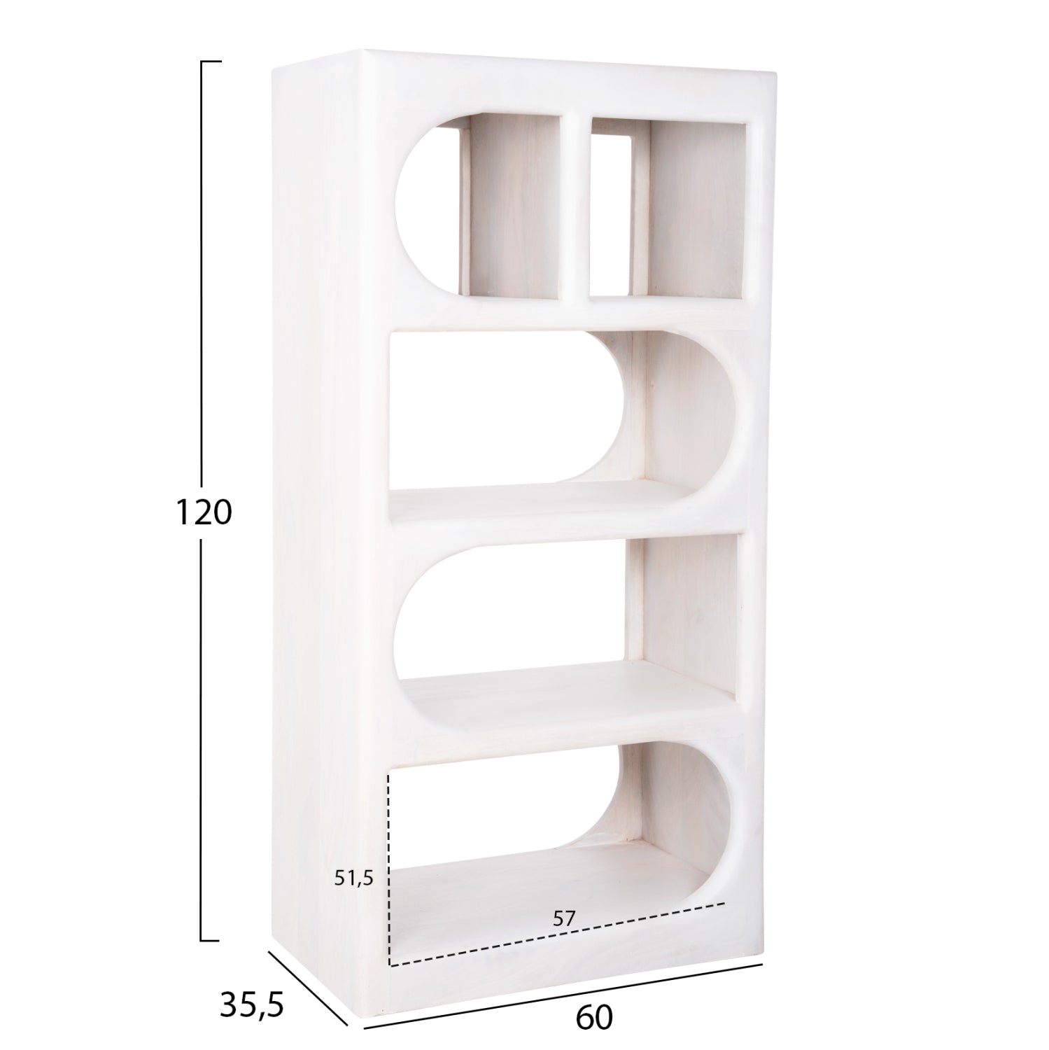 LIVING ROOM 4PCS SET HANDYR HM11947 SOLID MANGO WOOD IN WHITE