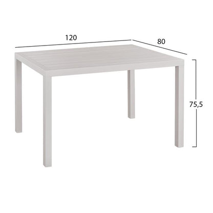 Set 5 pieces with Table 120x80x75.5 White HM10521
