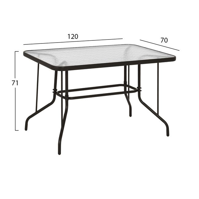 OUTDOOR DINING SET 5PCS HM10565.02 WITH METAL TABLE 120x70x71H & METAL CHAIRS IN BROWN