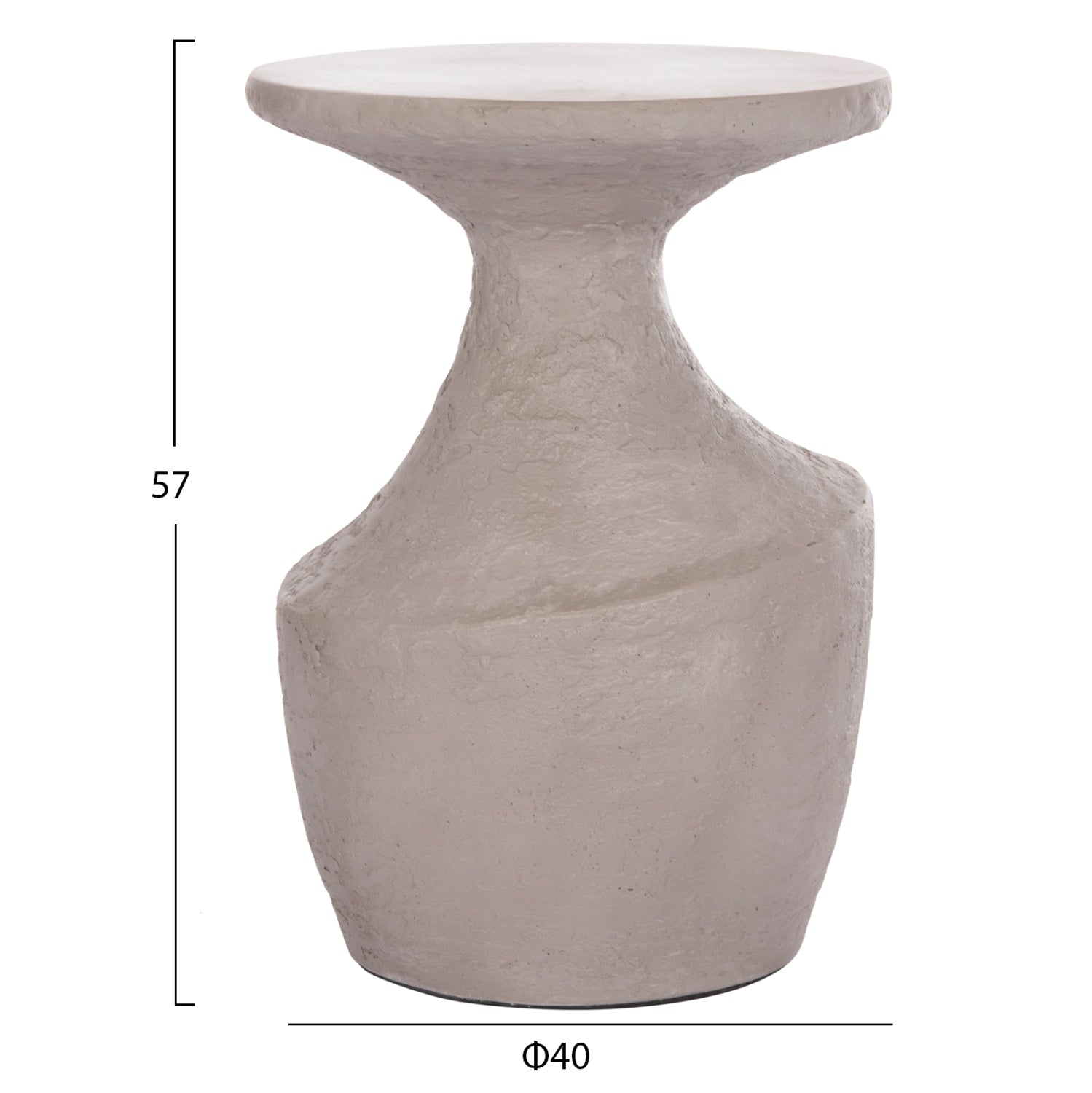 SIDE TABLES 2PCS SET REBON HM21137.03 FIBER CEMENT IN GREY--Φ40cm & Φ27.5cm