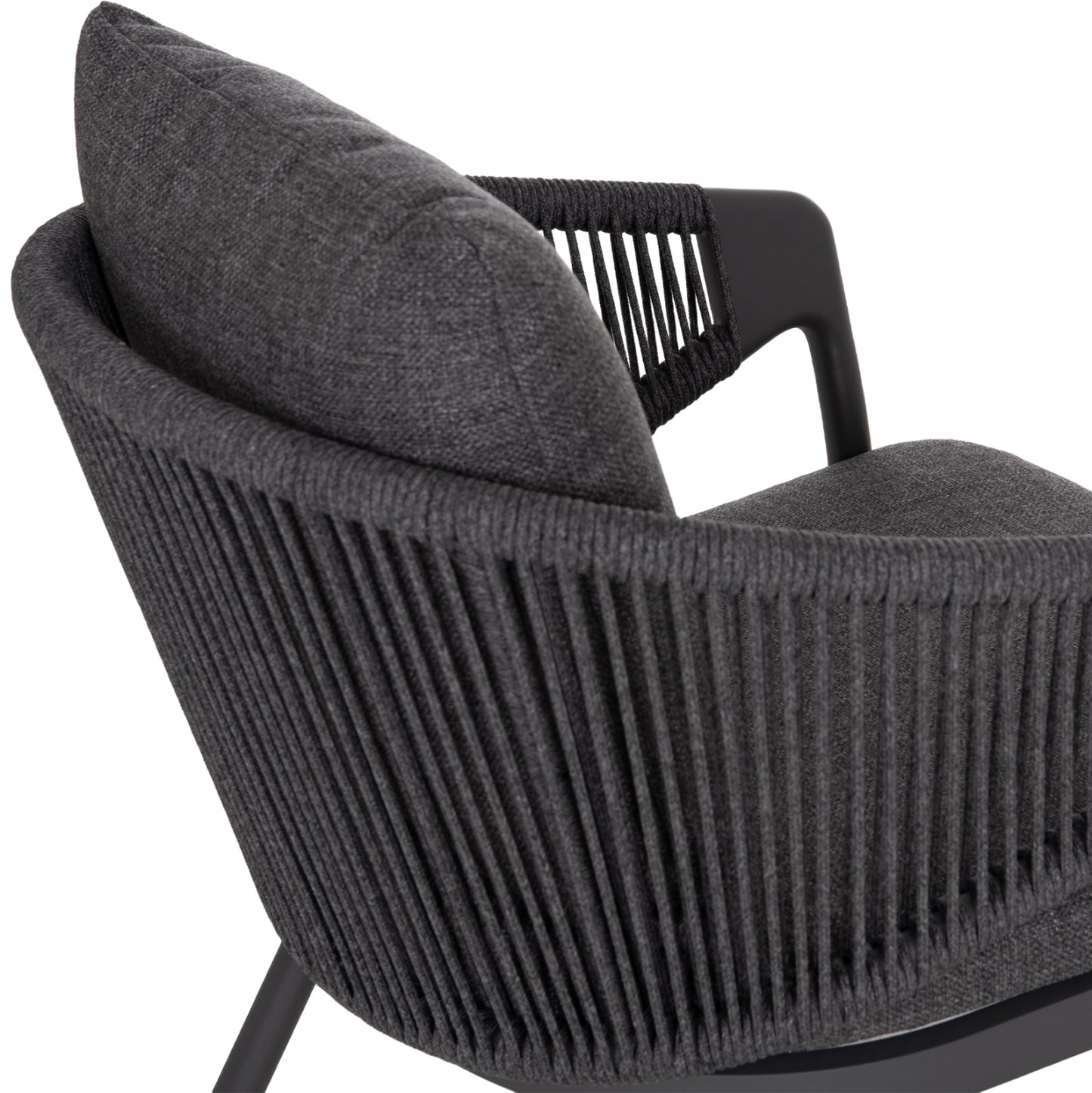 OUTDOOR 3PCS SET DRISCOLL HM10907.01 COFEE TABLE & 2 ARMCHAIRS--ALUMINUM IN GREY