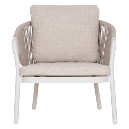 OUTDOOR 3PCS SET DRISCOLL HM10907.02 COFEE TABLE & 2 ARMCHAIRS--ALUMINUM IN CREAM WHITE