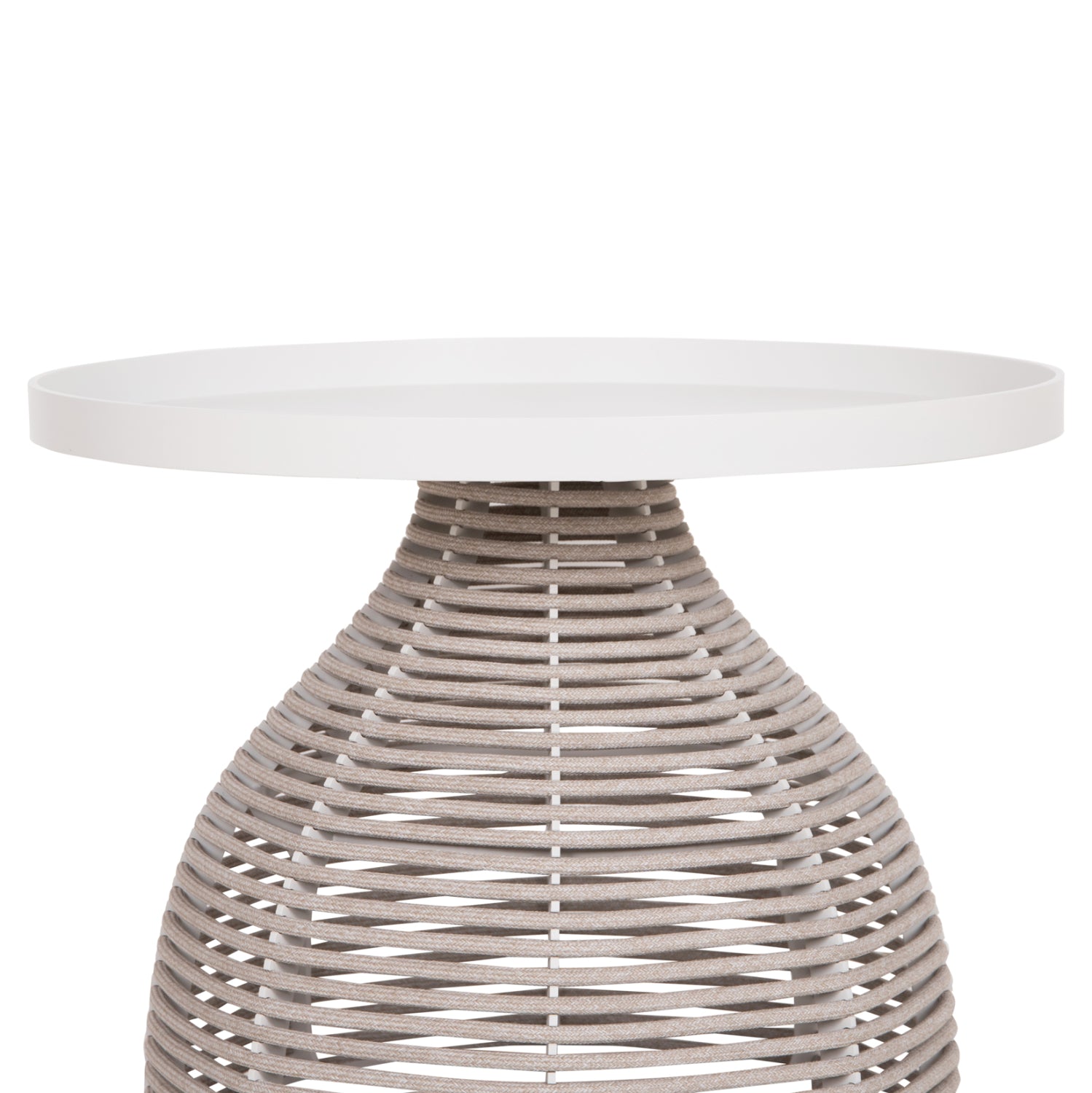 OUTDOOR 3PCS SET DRISCOLL HM10907.02 COFEE TABLE & 2 ARMCHAIRS--ALUMINUM IN CREAM WHITE