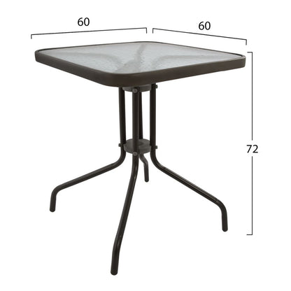 OUTDOOR DINING SET 3PCS FIGO HM21036 METAL TABLE & 2 FOLDABLE CHAIRS-BROWN