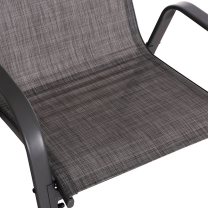OUTDOOR 5PCS DINING SET LEOFER HM21004 METAL TABLE-4 METAL ARMCHAIRS-GREY