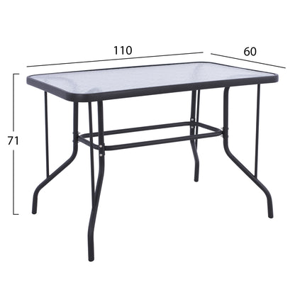 OUTDOOR DINING SET 5PCS MAG HM21033.01 METAL TABLE ΑΔΑΜ  & 4 FOLDABLE CHAIRS-DARK GREY