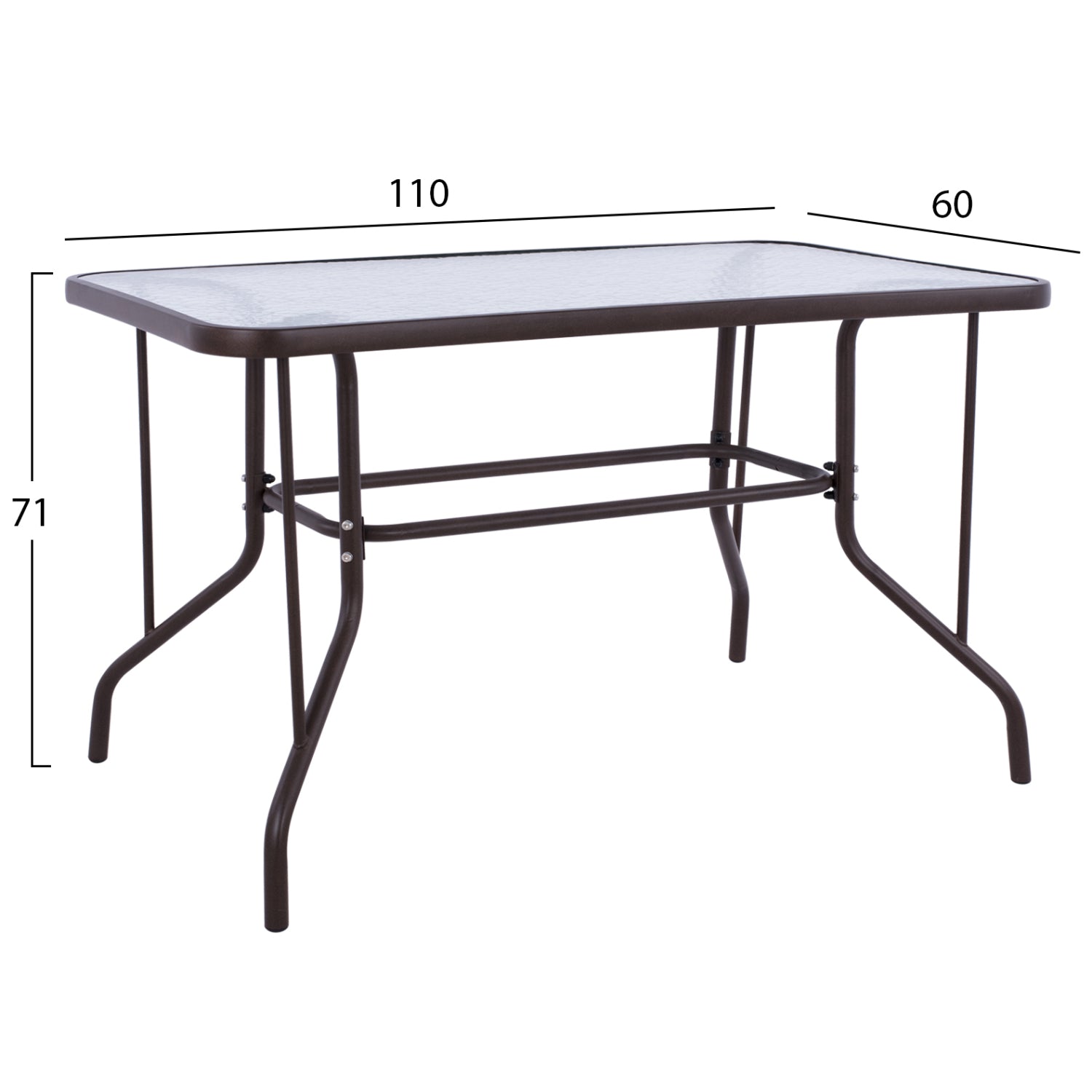 OUTDOOR DINING SET 5PCS MAG HM21033.02 METAL TABLE ADAM  & 4 FOLDABLE CHAIRS-BROWN