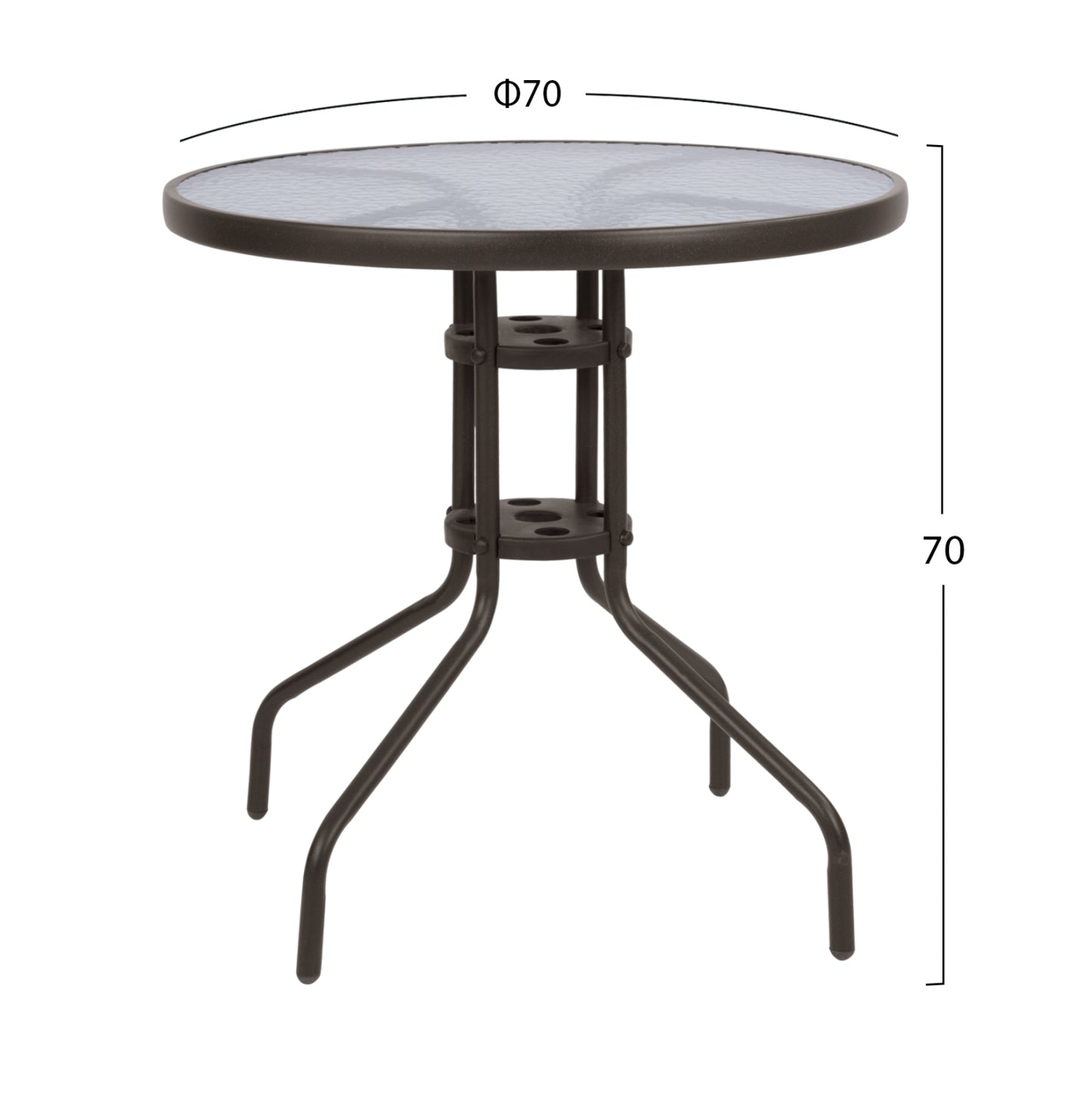 OUTDOOR SET 3PCS HM10712 BROWN METAL-SAFETY GLASS-BROWN TEXTILENE