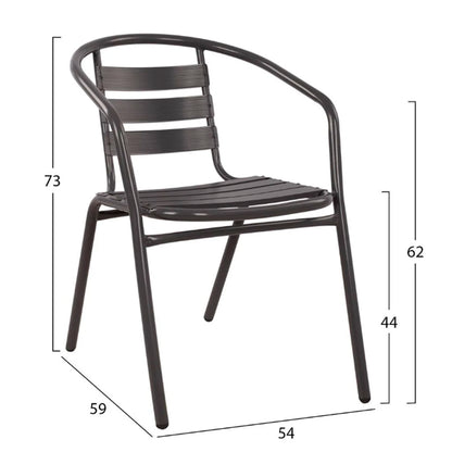OUTDOOR LOUNGE SET 3PCS LAURA HM21112 SEMICIRCULAR TABLE & 2 ARMCHAIRS IN GREY