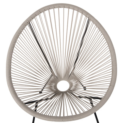 OUTDOOR LOUNGE SET 3PCS ACAPULCO HM11861.03 P.E.RATTAN ECRU-METAL IN BLACK